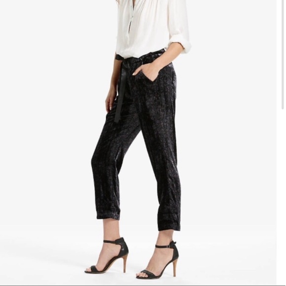Lucky Brand Pants - LUCKY BRAND- Patterned Velvet Tie Waist Crop Pants